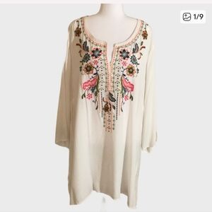 J. Jill floral embroidered Tunic Top Sz 3X